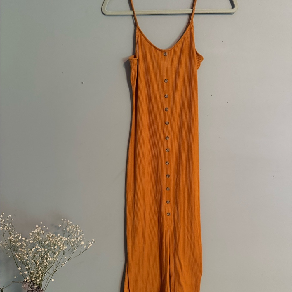 Mudd Orange Spaghetti Strap Sleeveless Maxi Dress